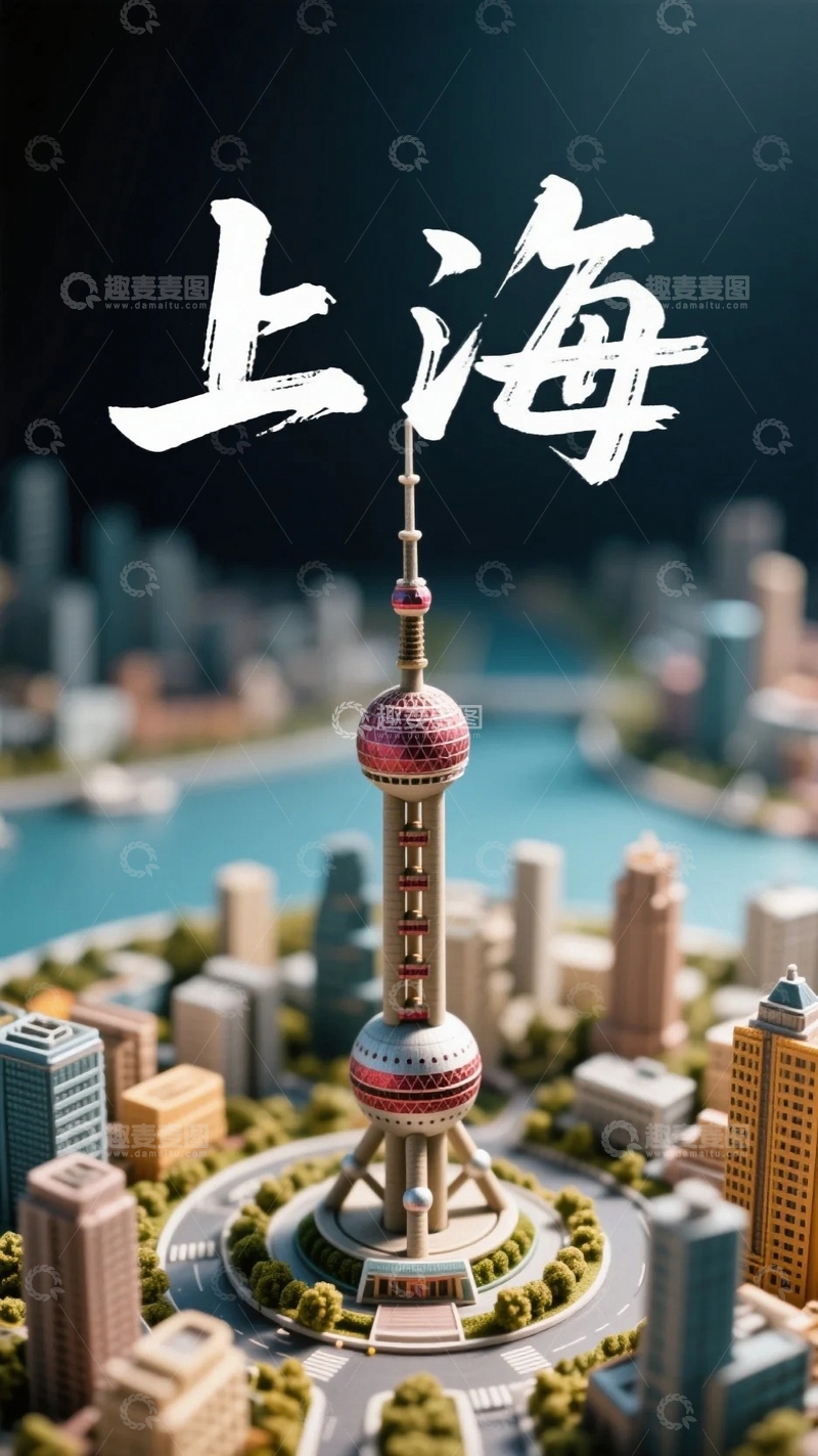 高清大图下载【趣麦麦图】上海地标建筑微缩景观2