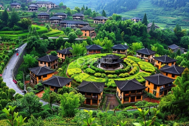 高清大图下载【趣麦麦图】古老乡村乡镇