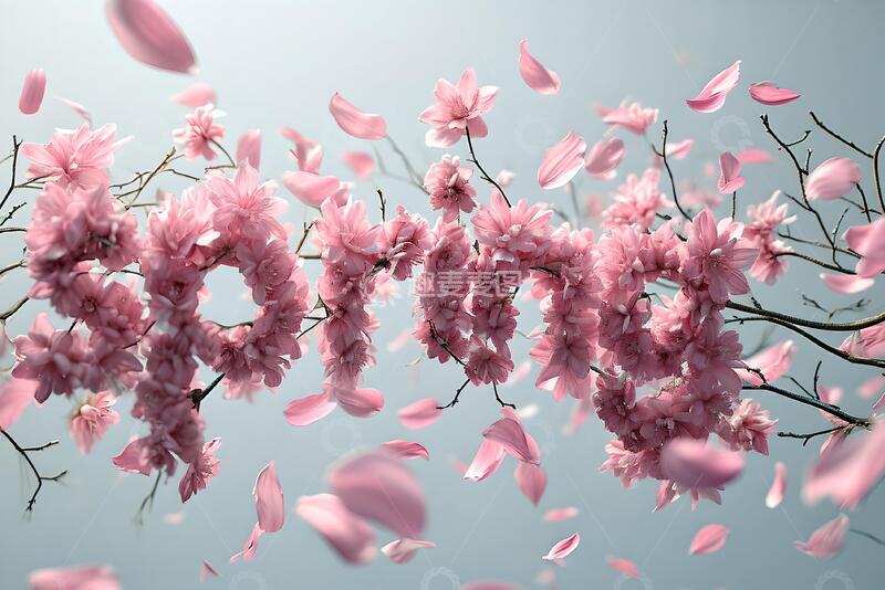 高清大图下载【趣麦麦图】粉色花朵字体