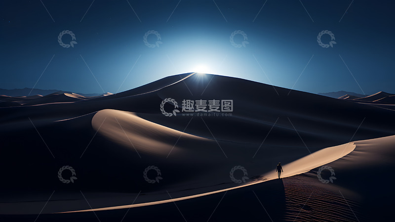 高清大图下载【趣麦麦图】沙漠的昼夜1