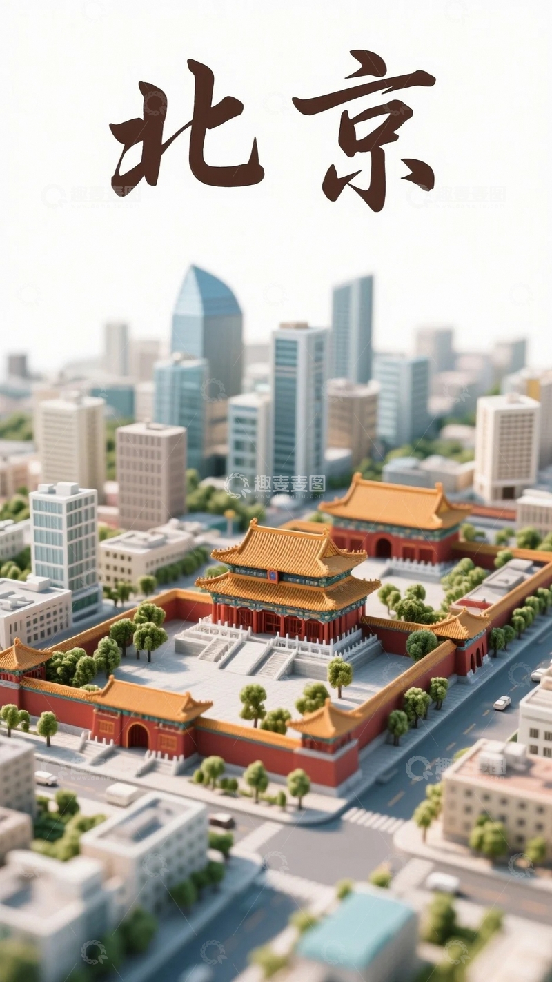 高清大图下载【趣麦麦图】北京地标建筑文字1