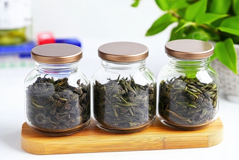 高清大图下载【趣麦麦图】三瓶装在玻璃瓶内的茶叶