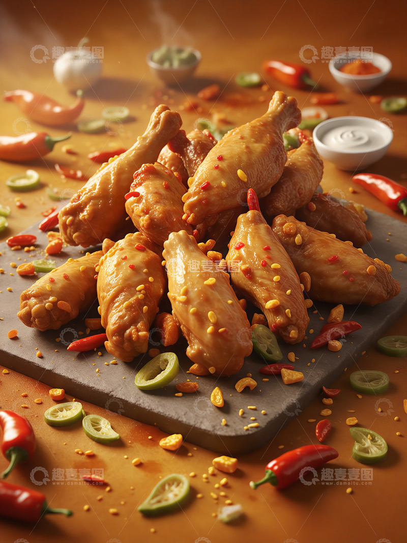 高清大图下载【趣麦麦图】美味酥脆炸鸡翅