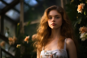 一位美丽的长发美少女