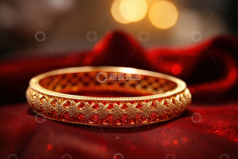 高清大图下载【趣麦麦图】雕刻的黄金手镯