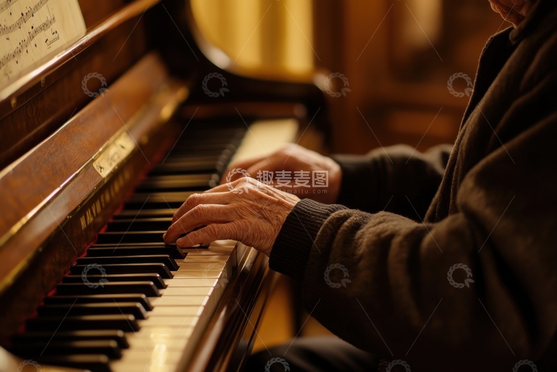 高清大图下载【趣麦麦图】弹钢琴的双手1