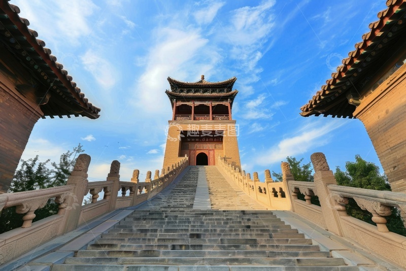 高清大图下载【趣麦麦图】塔楼长台阶建筑