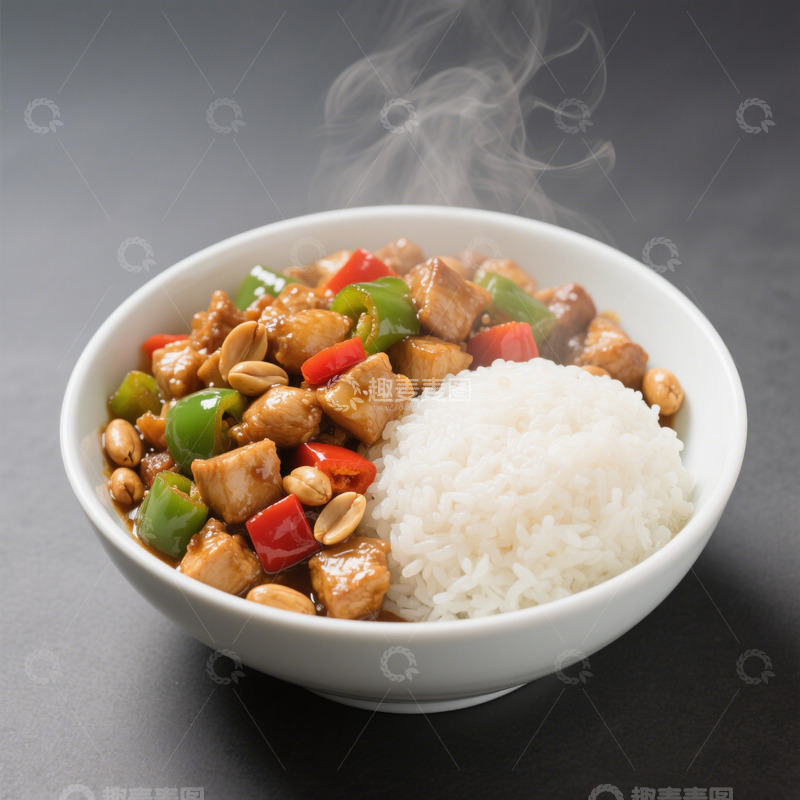 高清大图下载【趣麦麦图】宫保鸡丁 米饭 外卖图片