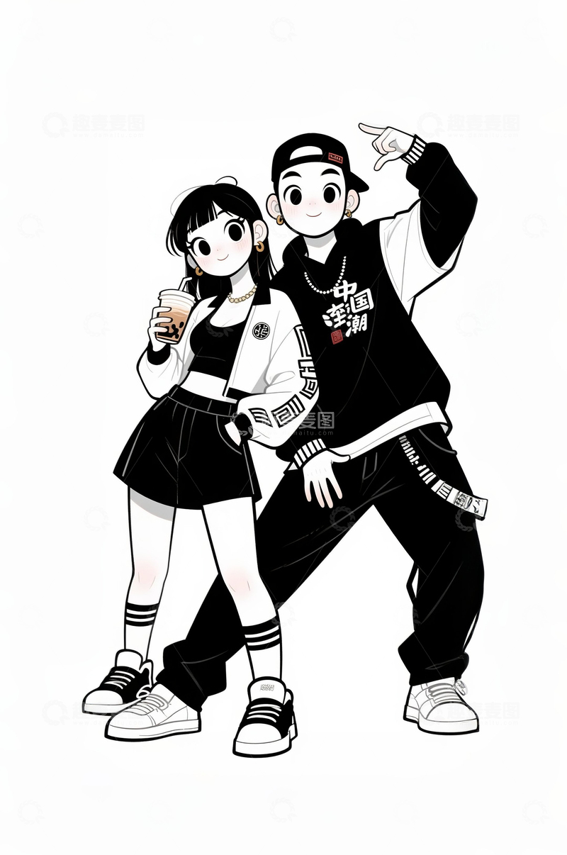 高清大图下载【趣麦麦图】潮流情侣2