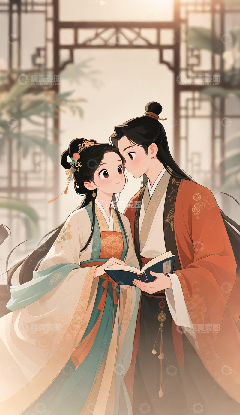 高清大图下载【趣麦麦图】古风情侣3