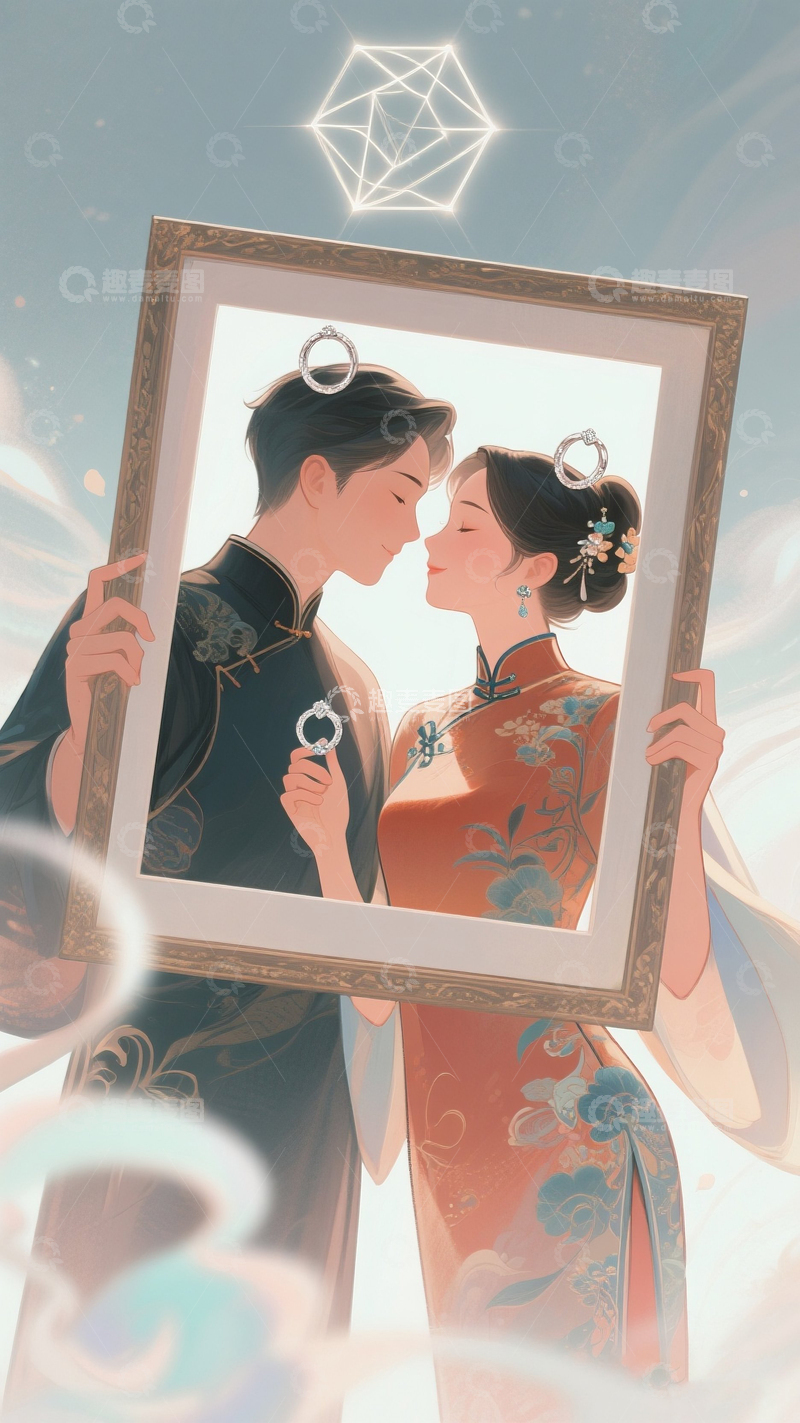 高清大图下载【趣麦麦图】中式古风情侣12