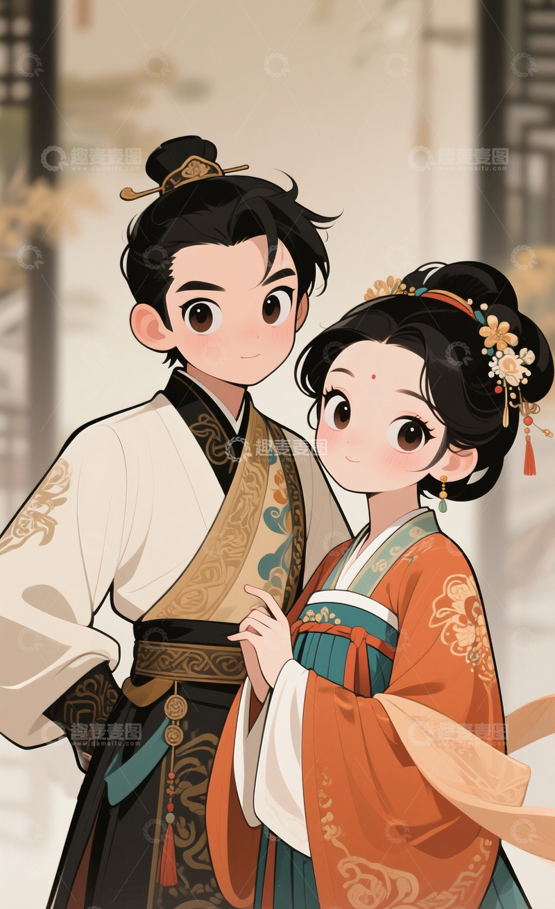 高清大图下载【趣麦麦图】古风情侣6