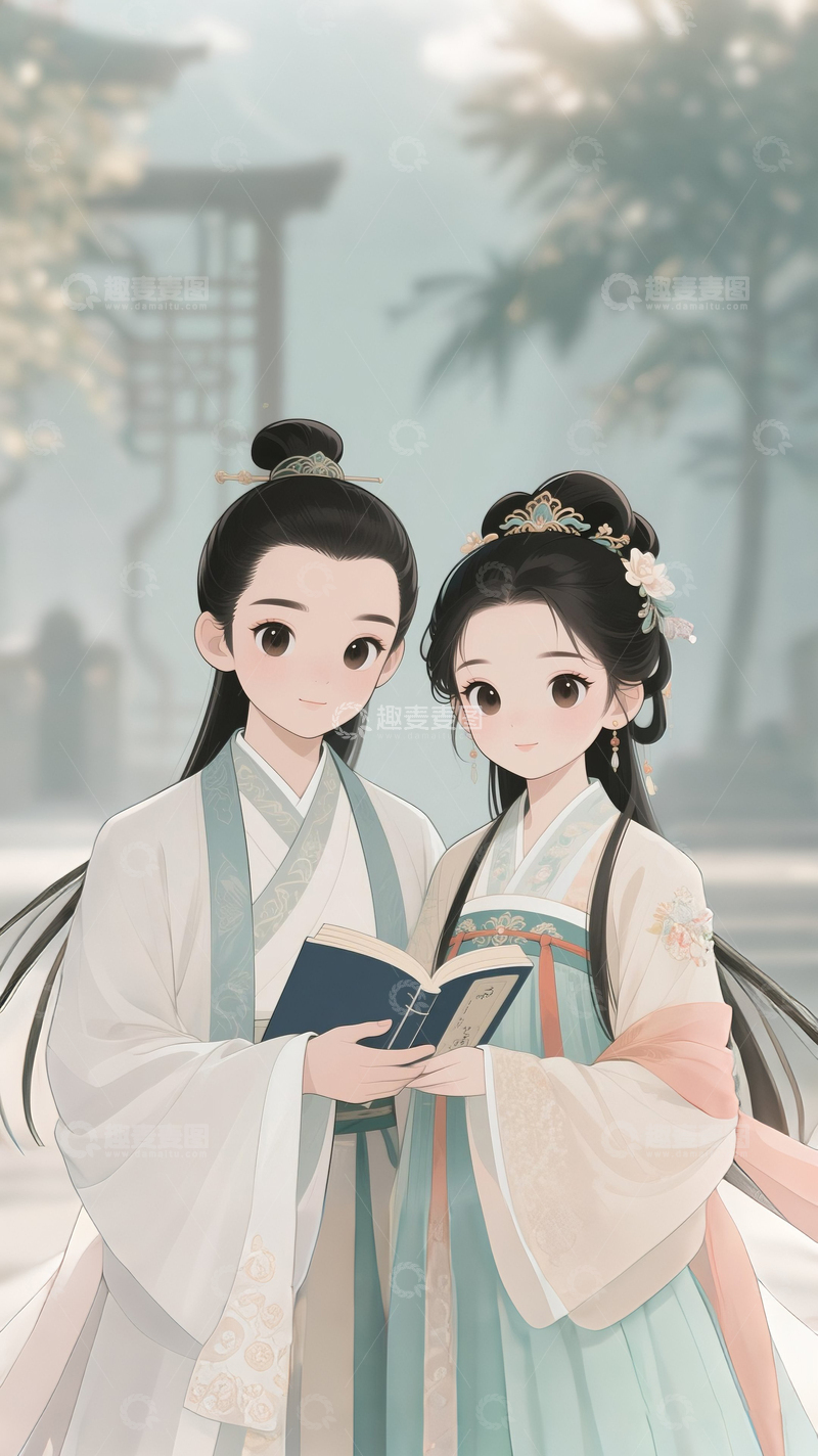 高清大图下载【趣麦麦图】古风情侣5