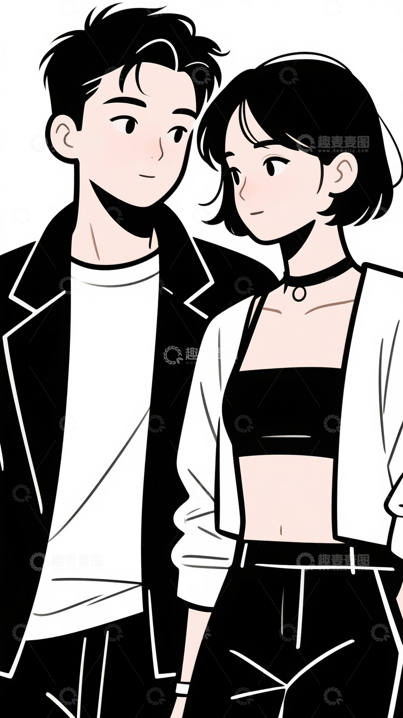 高清大图下载【趣麦麦图】潮流情侣1