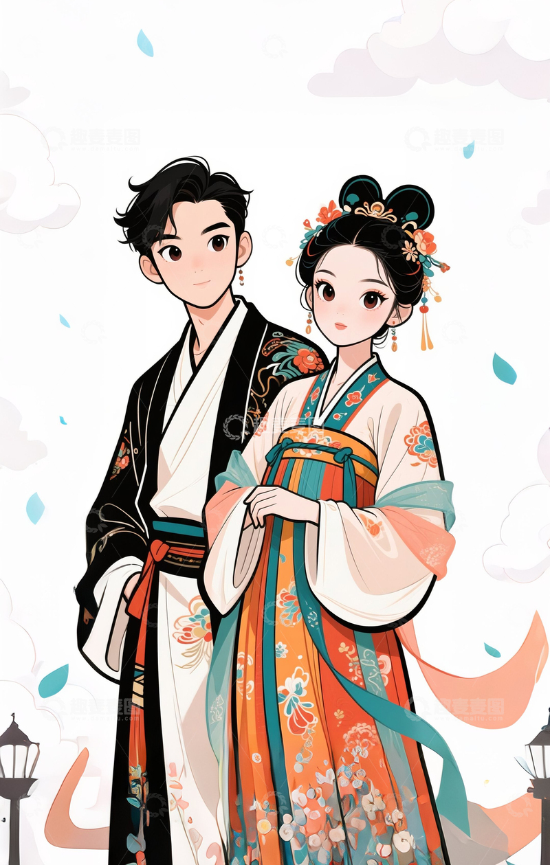 高清大图下载【趣麦麦图】古风情侣4