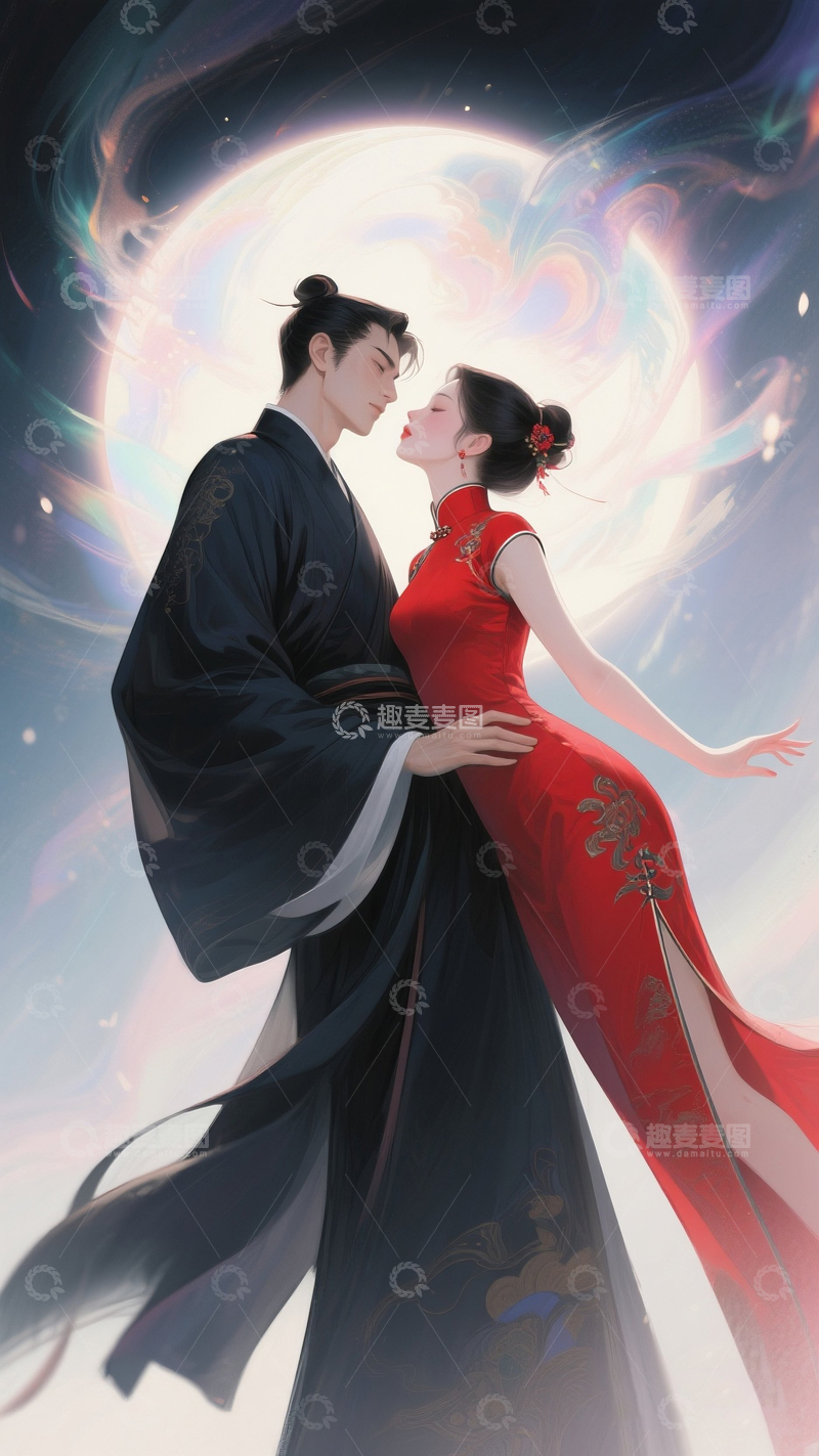 高清大图下载【趣麦麦图】中式古风情侣16