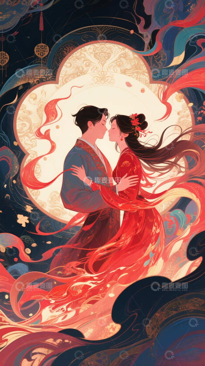 高清大图下载【趣麦麦图】中式古风情侣7
