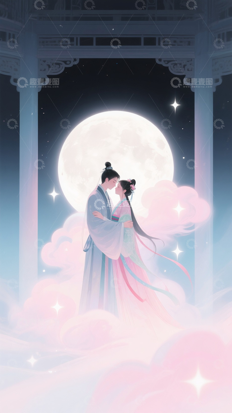 高清大图下载【趣麦麦图】中式古风情侣2