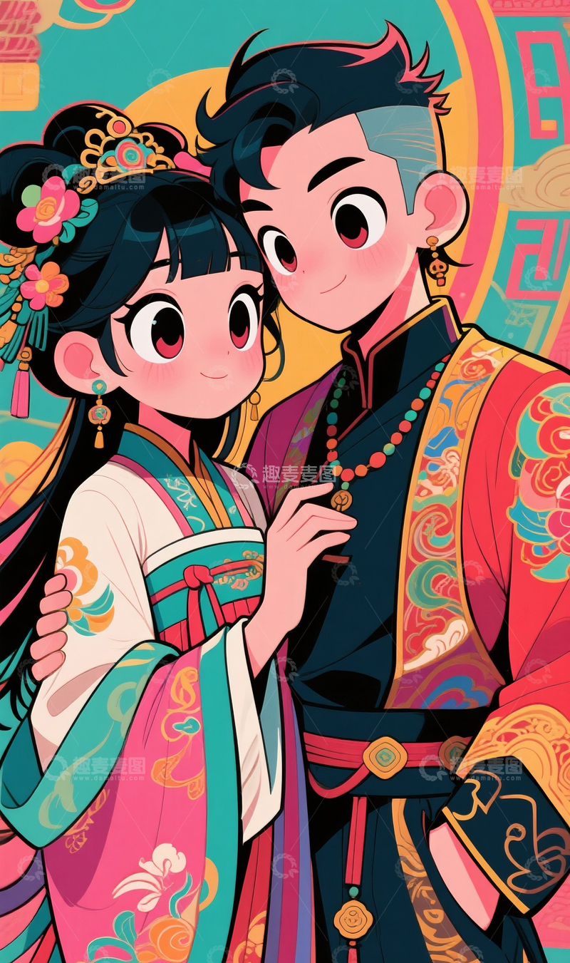 高清大图下载【趣麦麦图】古风情侣8