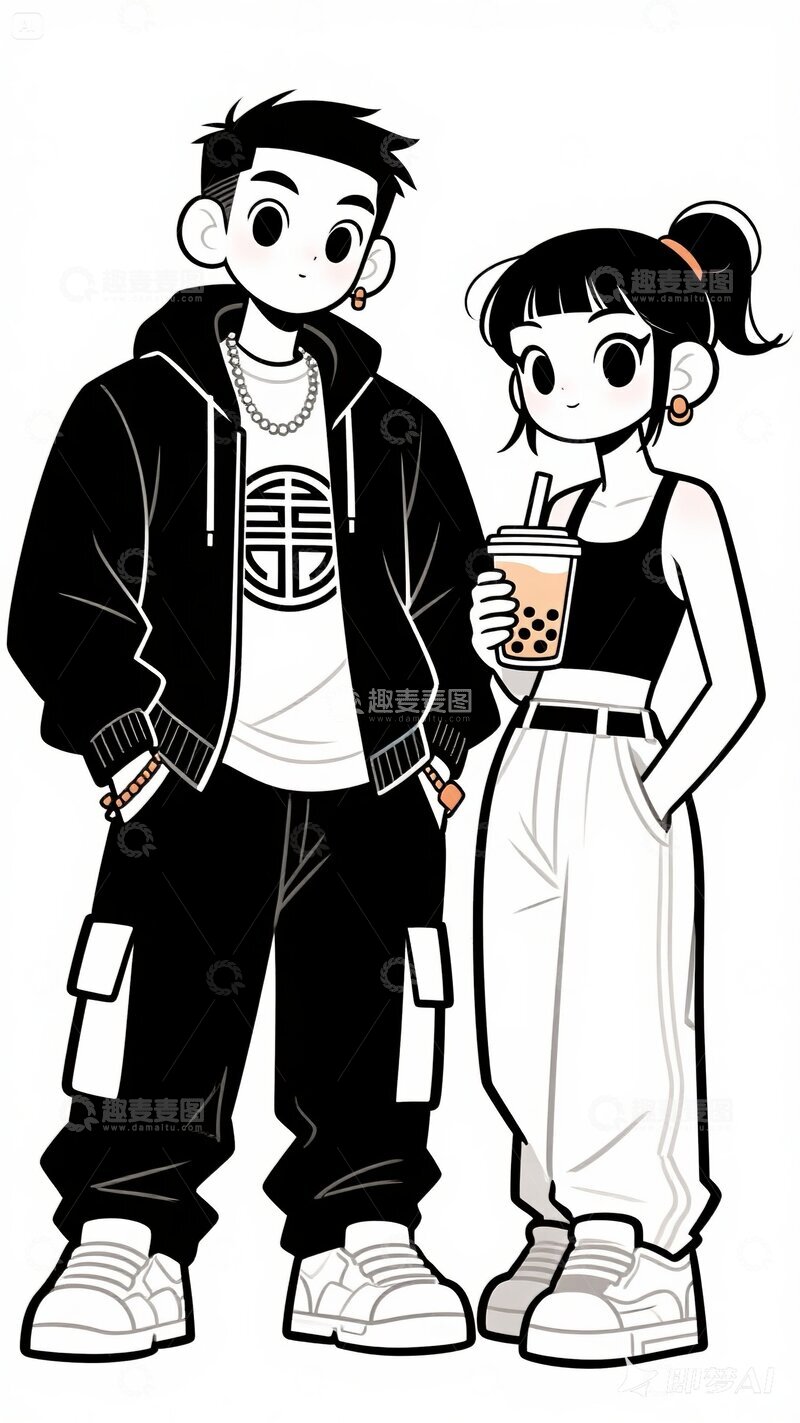 高清大图下载【趣麦麦图】潮流情侣4