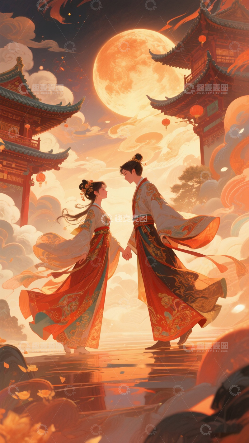 高清大图下载【趣麦麦图】中式古风情侣6
