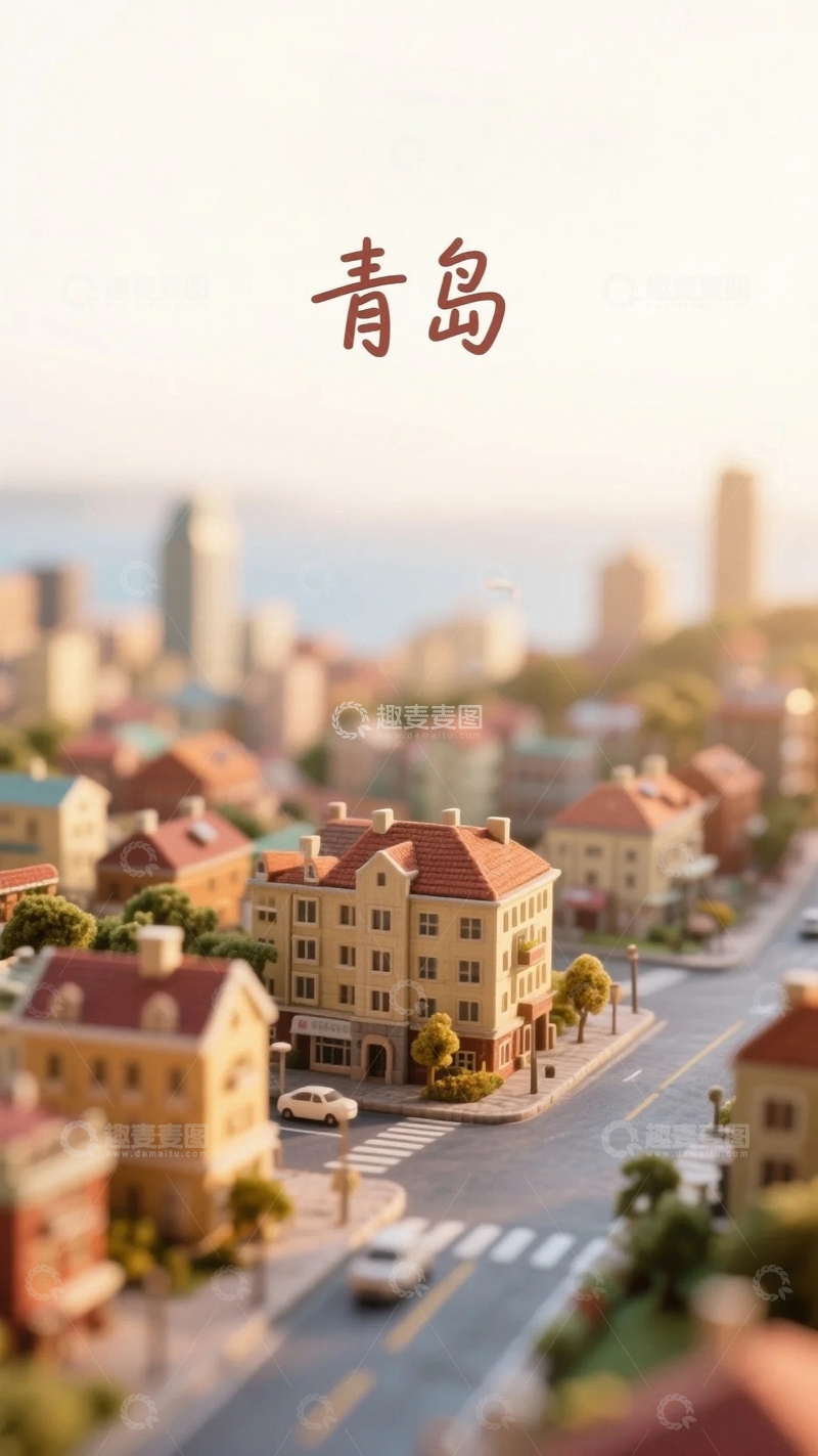 高清大图下载【趣麦麦图】青岛地标建筑微缩景观模型