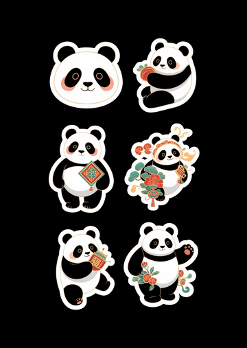 熊猫卡通贴纸