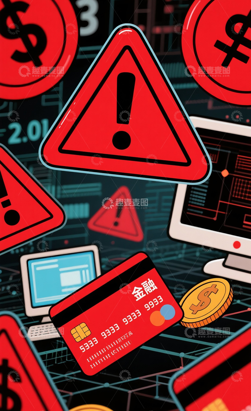 高清大图下载【趣麦麦图】小心金融诈骗