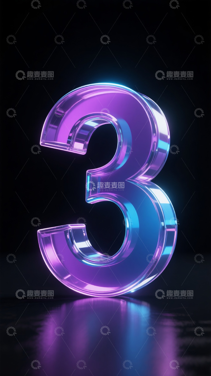 高清大图下载【趣麦麦图】发光数字34
