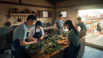 端午节包粽子文化摄影图11