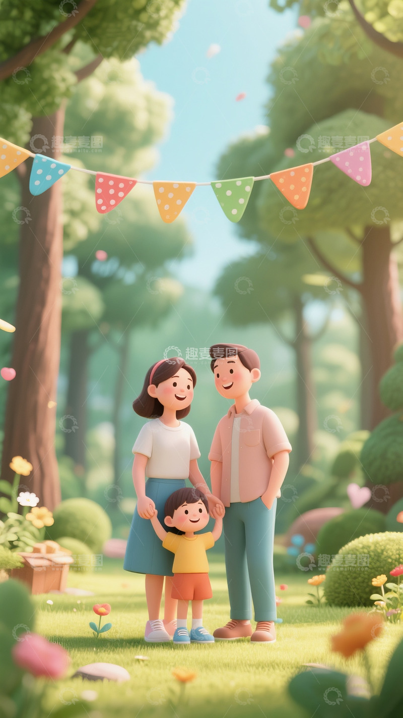 儿童节快乐的一家4