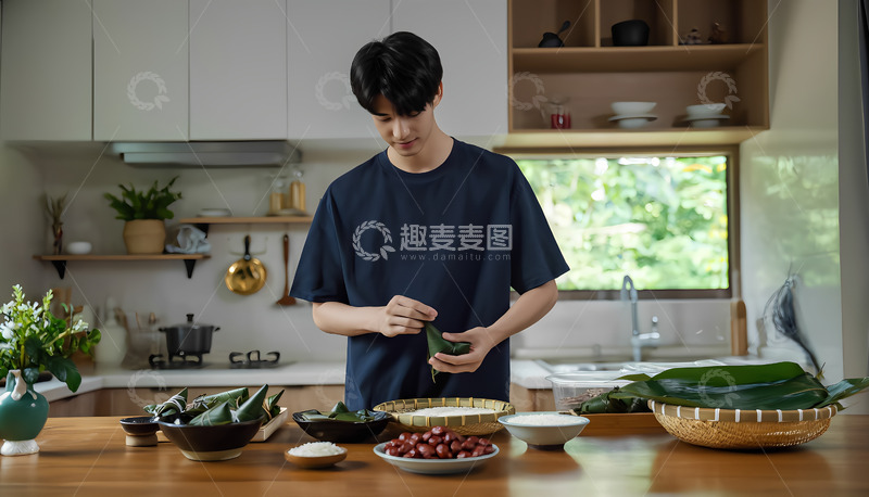 高清大图下载【趣麦麦图】端午节包粽子文化摄影图5