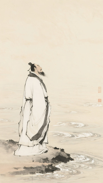 屈原形象中国画1