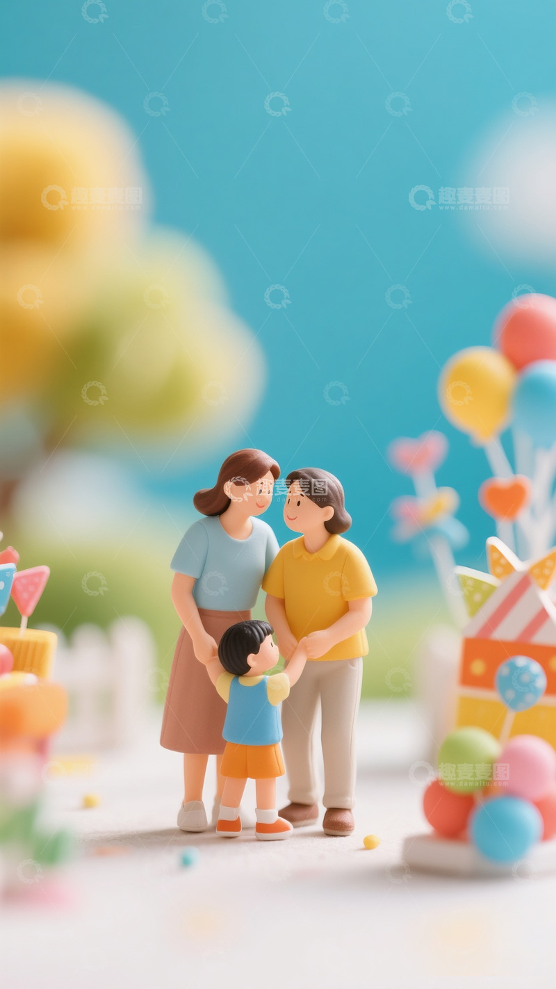 儿童节快乐的一家3