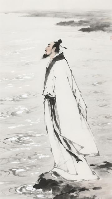 屈原形象中国画4