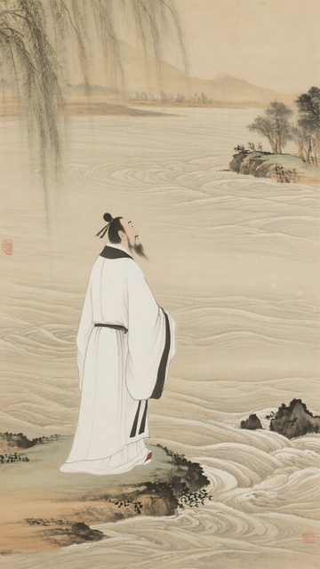 屈原形象中国画3