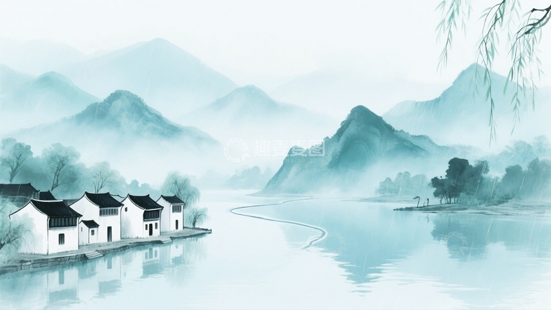 高清大图下载【趣麦麦图】中国风山水背景24