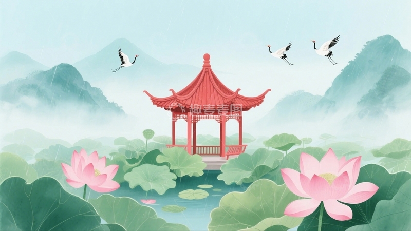 高清大图下载【趣麦麦图】中国风山水背景20