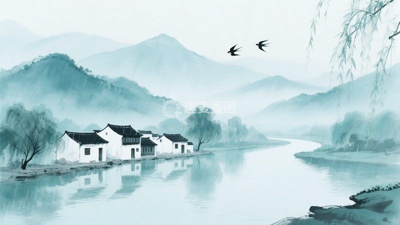 高清大图下载【趣麦麦图】中国风山水背景21