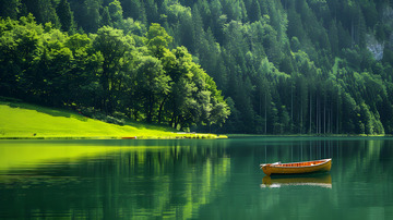 深山绿水树林风景1