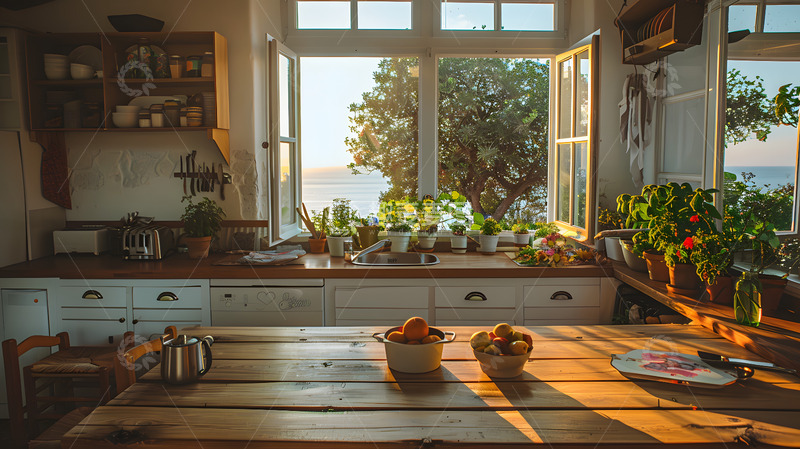 高清大图下载【趣麦麦图】海旁的民宿厨房4