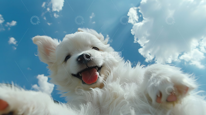 高清大图下载【趣麦麦图】迎面飞奔而来的可爱小狗2