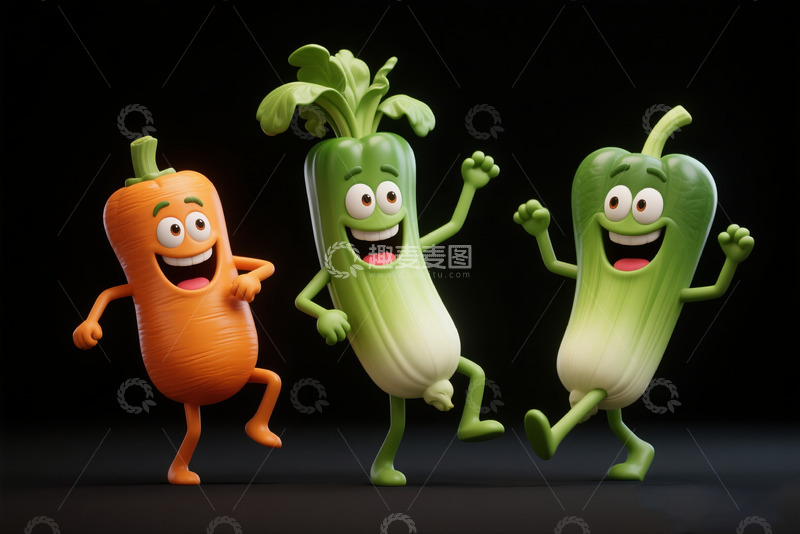 高清大图下载【趣麦麦图】欢乐的拟人蔬菜3