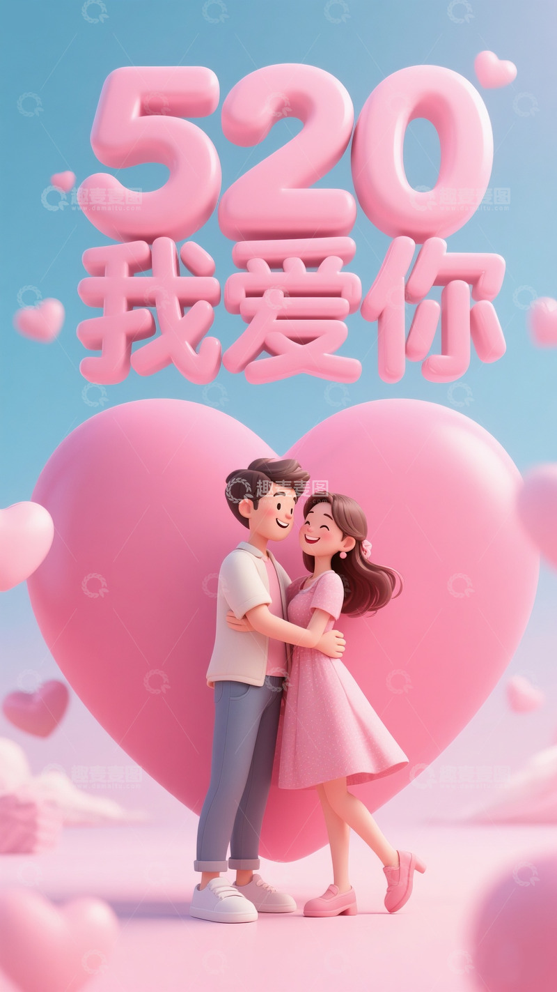 高清大图下载【趣麦麦图】520情人节海报素材2