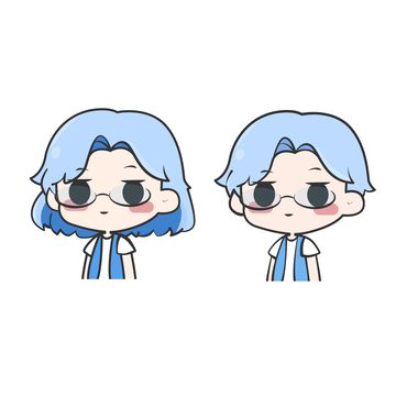 可爱风蓝宝男孩女孩头像矢量卡通头像