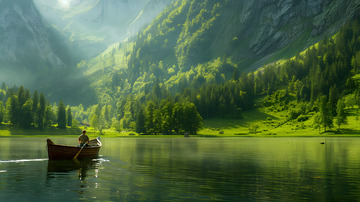 深山绿水树林风景7