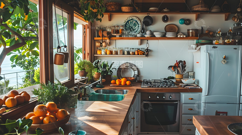 高清大图下载【趣麦麦图】海旁的民宿厨房7