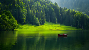 深山绿水树林风景3