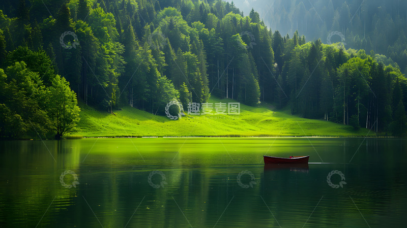 高清大图下载【趣麦麦图】深山绿水树林风景3