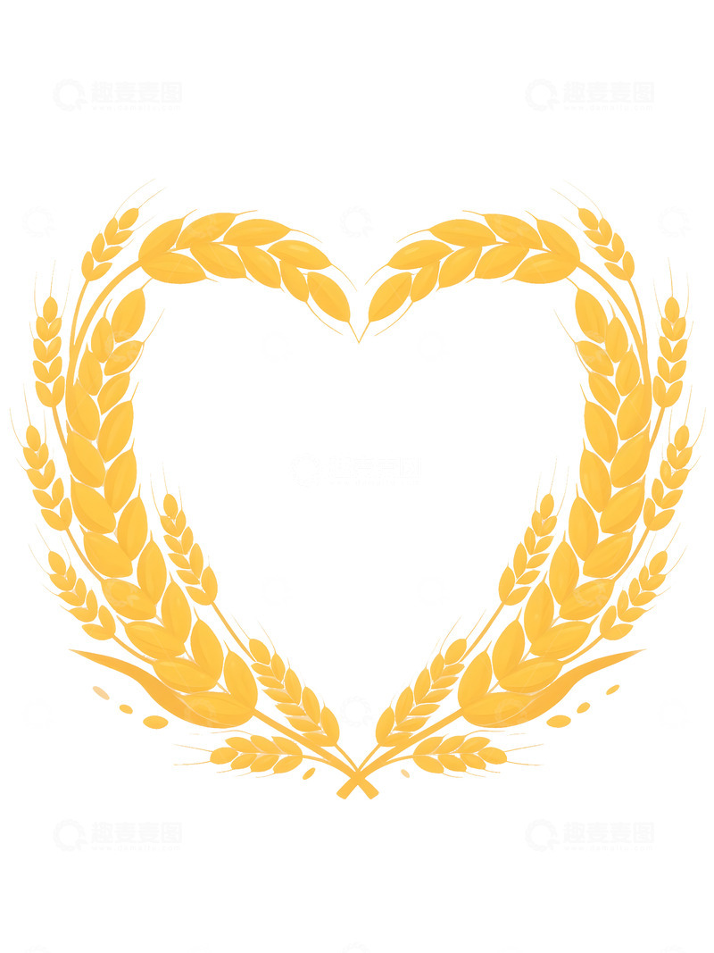 高清大图下载【趣麦麦图】麦穗爱心框1